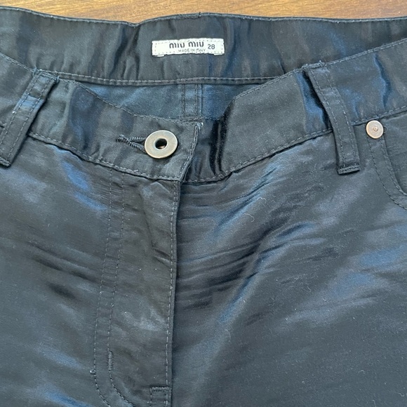 Miu Miu Made in Italy Raso Viscosa Black Dressy Trousers Pants straight leg 28 - Picture 2 of 16